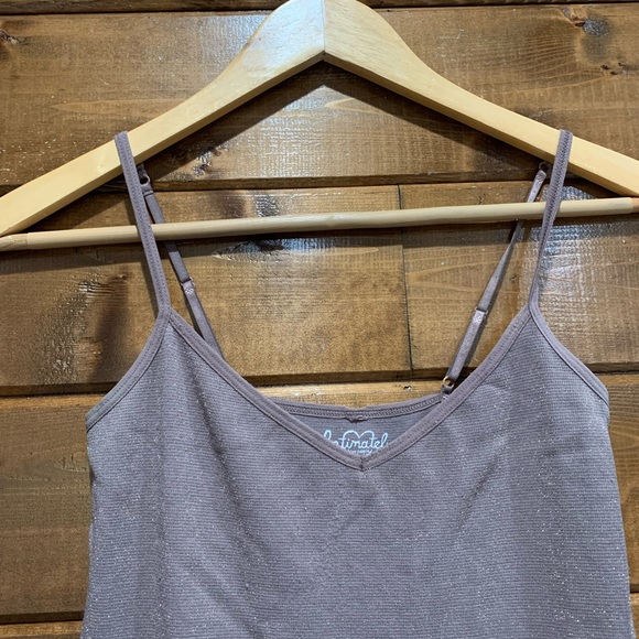 Free People Intimately Brown Purple Sparkle Seamless Slip Dress - Picture 2 of 6